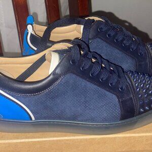 Christian Louboutin Louis Junior Spikes Navy Blue – Size 42- Excellent Condition